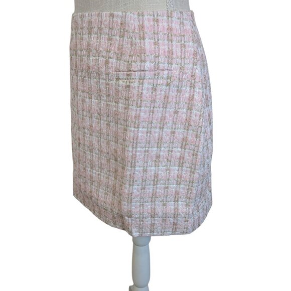 Anthropologie Rumored Coco Pink Tweed Mini Skirt - Picture 4 of 7